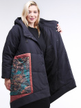 Купить Куртка зимняя женская классическая БАТАЛ темно-серого цвета 112-901_18TC, фото 7