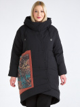 Купить Куртка зимняя женская классическая БАТАЛ черного цвета 112-901_701Ch, фото 3
