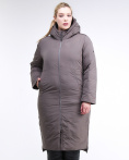 Купить Куртка зимняя женская удлиненная коричневого цвета 112-919_48K, фото 2