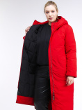 Купить Куртка зимняя женская удлиненная красного цвета 112-919_7Kr, фото 7