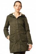 Купить Куртка парка демисезонная женская хаки цвета 17099Kh, фото 5
