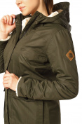 Оптом Куртка парка демисезонная женская хаки цвета 17099Kh, фото 3