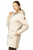 Оптом Куртка парка демисезонная женская ПИСК сезона бежевого цвета 17099B, фото 5