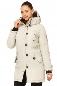 Купить Куртка парка зимняя женская бежевого цвета 1802B, фото 3