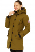 Купить Куртка парка зимняя женская цвета хаки 1802Kh, фото 3