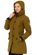 Купить Куртка парка зимняя женская цвета хаки 1802Kh, фото 6