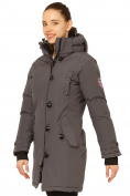 Купить Куртка парка зимняя женская темно-серого цвета 1802TC, фото 3