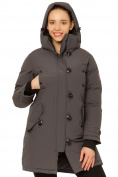 Купить Куртка парка зимняя женская темно-серого цвета 1802TC, фото 6