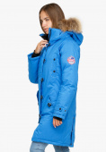 Оптом Куртка парка зимняя женская синего цвета 1805S, фото 4