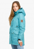 Купить Куртка парка зимняя женская бирюзового цвета 18113Br, фото 2