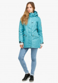 Купить Куртка парка зимняя женская бирюзового цвета 18113Br