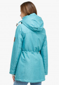 Купить Куртка парка зимняя женская бирюзового цвета 18113Br, фото 3