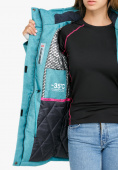 Купить Куртка парка зимняя женская бирюзового цвета 18113Br, фото 6