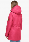 Оптом Куртка парка зимняя женская малинового цвета 18113М, фото 5