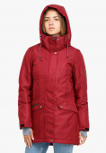 Оптом Куртка парка зимняя женская бордового цвета 18113B, фото 3