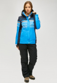 Оптом Женский зимний горнолыжный костюм синего цвета 01856S