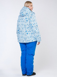 Оптом Костюм горнолыжный женский большого размера синего цвета 01830-1S, фото 4