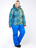 Оптом Костюм горнолыжный женский большого размера салатового цвета 01830-2Sl, фото 3
