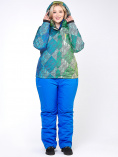 Оптом Костюм горнолыжный женский большого размера салатового цвета 01830-2Sl, фото 2