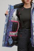 Купить Куртка горнолыжная женская большого размера синего цвета 1830-2S, фото 7