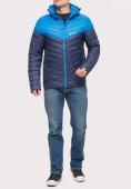 Оптом Куртка мужская стеганная темно-синего цвета 1853TS