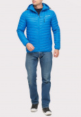 Купить Куртка мужская стеганная голубого цвета 1858G