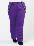 Купить Брюки горнолыжные женские большого размера фиолетового цвета 1878F, фото 2