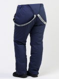 Купить Брюки горнолыжные женские большого размера темно-синего цвета 1878TS, фото 10