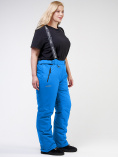 Купить Брюки горнолыжные женские большого размера голубого цвета 1878Gl, фото 4
