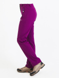 Оптом Брюки женские из ткани softshell фиолетового цвета 1926F, фото 5