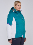 Купить Куртка горнолыжная женская большого размера бирюзового цвета 1934Br, фото 4
