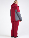 Купить Костюм горнолыжный женский большого размера бордового цвета 01934Bo, фото 5