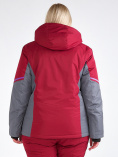 Купить Куртка горнолыжная женская большого размера бордового цвета 1934Bo, фото 4