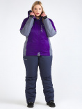 Оптом Костюм горнолыжный женский большого размера темно-фиолетового цвета 01934TF, фото 4