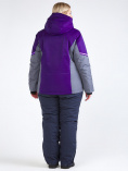Оптом Костюм горнолыжный женский большого размера темно-фиолетового цвета 01934TF, фото 5