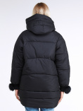 Купить Куртка зимняя женская молодежная с помпонами черного цвета 1943_01Ch, фото 6