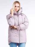 Купить Куртка зимняя женская молодежная с помпонами розового цвета 1943_12R, фото 2