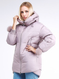 Купить Куртка зимняя женская молодежная с помпонами розового цвета 1943_12R, фото 3