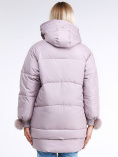 Купить Куртка зимняя женская молодежная с помпонами розового цвета 1943_12R, фото 4