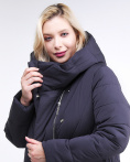 Купить Куртка зимняя женская классическая одеяло темно-синего цвета 191949_02TS, фото 6