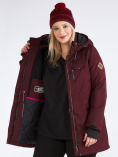 Купить Куртка парка зимняя женская большого размера бордового цвета 19491Bo, фото 2