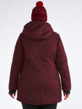 Оптом Куртка парка зимняя женская большого размера бордового цвета 19491Bo, фото 13