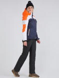 Купить Женский зимний горнолыжный костюм темно-синего цвета 019601TS