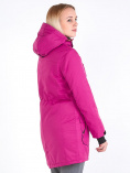 Купить Куртка парка зимняя женская малинового цвета 19621M, фото 4