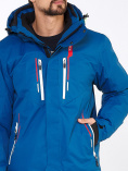 Оптом Мужская зимняя горнолыжная куртка синего цвета 1966S, фото 11