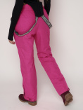 Купить Полукомбинезон брюки горнолыжные женские малинового цвета 2221M, фото 11