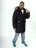 Купить Парка мужская зимняя с мехом черного цвета 2223Ch, фото 16