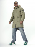 Купить Парка мужская зимняя с мехом цвета хаки 2223Kh, фото 3