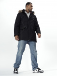Купить Парка мужская зимняя с мехом черного цвета 2258Ch, фото 16
