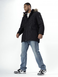 Купить Парка мужская зимняя с мехом черного цвета 2258Ch, фото 17